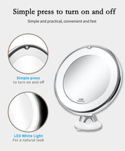 Load image into Gallery viewer, LED makeup mirror with suction cup - 10X Magnifying
