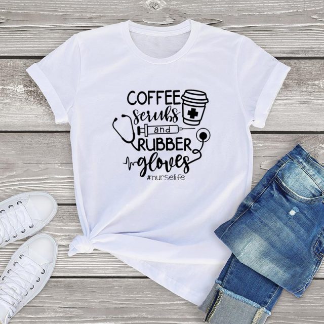 FREE shipping Coffee scrubs rubber gloves nurse life custom shirt, Unisex  tee, hoodie, sweater, v-neck and tank top